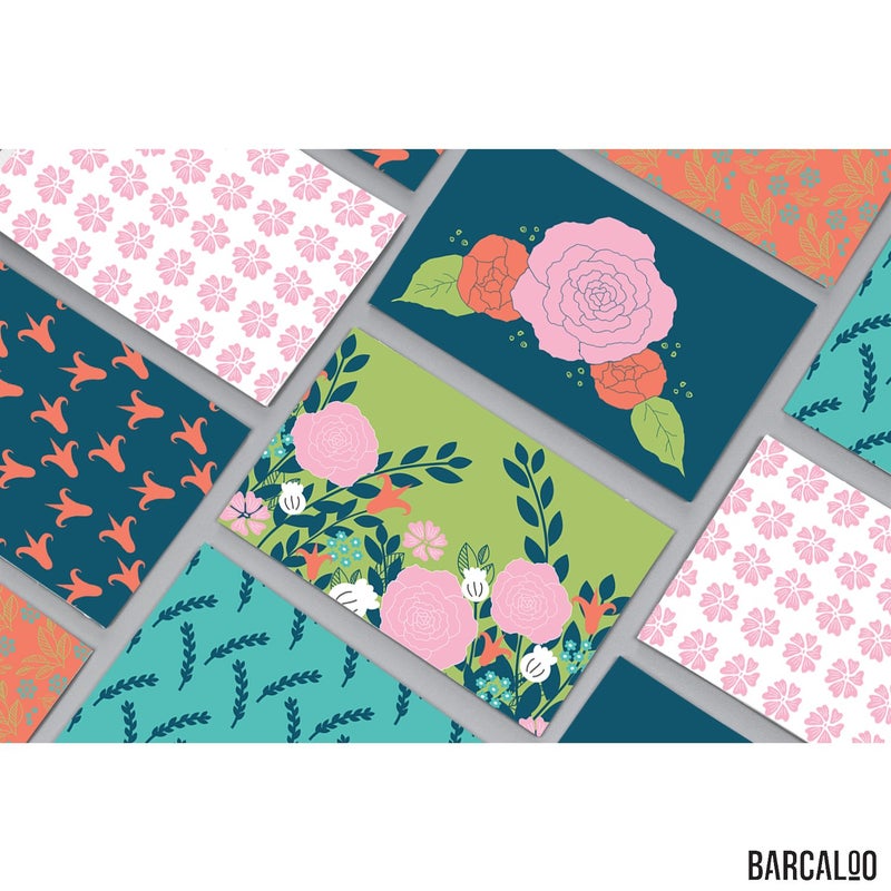 Barcaloo Blank Cards with Envelopes - 36 Pack 4 Inch x 6 Inch Blank Greeting Cards Assortment for All Occasions - Six Unique Flower Designs - Image 2